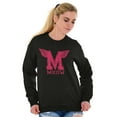 thumbnail image 3 of Meow Cute Crazy Cat Ladies University Women Crewneck Sweatshirt Brisco Brands X, 3 of 5