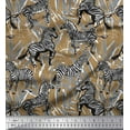 thumbnail image 1 of Soimoi Brown Silk Fabric Leaves & Wild Animal Decor Fabric Printed BTY 42 Inch Wide, 1 of 3