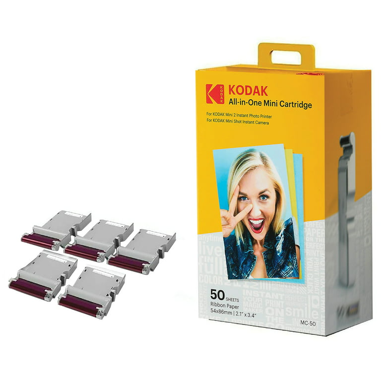 Kodak Mini Photo Printer Sticker Back Cartridge PMC – All-in-One Paper &  Color Ink Cartridge Refill - 20 Pack