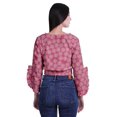 thumbnail image 2 of Moomaya Printed Womens Crop Top Wrap Style Top Wear Ruffle Long Sleeve Casual Summer Blouse, 2 of 6