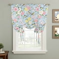 thumbnail image 2 of Blue Spring Floral Balloon Curtains for Windows, Bedroom Curtains 54 Inch Length, Elegant Farmhouse Flowers Birds Watercolor Tie Up Curtains Panels Thermal Insulated Bathroom Curtains Window 42"x54", 2 of 8
