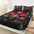thumbnail image 5 of Manfei Boys Sports Bed Sheets, Football Gamer Full Size Sheets, White Red Black 4-Piece(1 Flat Sheet, 1 Fitted Sheet and 2 Pillowcases), 5 of 6