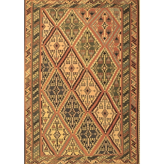 Ahgly Company Indoor Rectangle Persian Brown Traditional Area Rugs, 5' x 7'