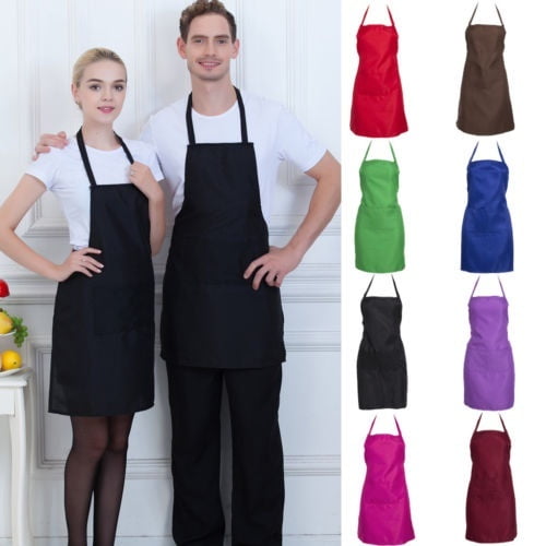 Apron home kitchen chef apron cotton polyester blend anti-wear cooking apron bib