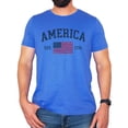 thumbnail image 5 of America Est 1776 Patriotic Shirt for Men Women Kids Family Matching 4th of July American Flag Tee Heather Blue Shirt Large, 5 of 7