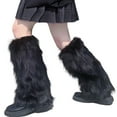thumbnail image 3 of harmtty Fuzzy Leg Warmers Women Knee Length Faux Fur Leg Warmers Winter Long Boots Shoes Cuff Cover for Girls Street Party Daily Wear, 3 of 8
