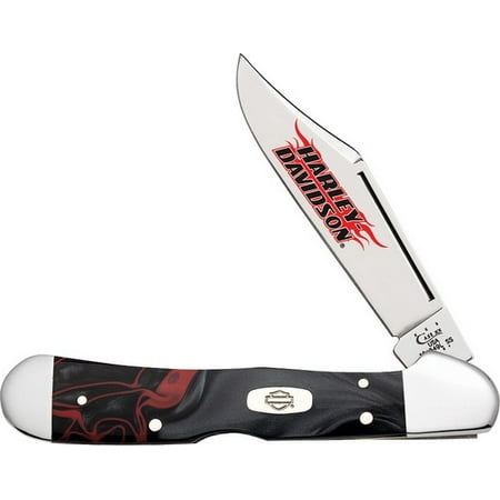- CASE XX Harley-Davidson Black Lava Kirinite Copperlock Stainless Pocket Knife Knives