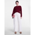 thumbnail image 3 of Scenario Women's Waffle Knit Crewneck Tee with Long Sleeves, Sizes XS-XXXL, 3 of 6