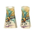 thumbnail image 7 of Uemuo Cartoon Dragonfly Art Pattern Women’s Sleeveless Dress – Casual Summer A-Line Dress, Stylish and Comfortable Sundress for Hot Weather, 7 of 7