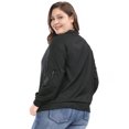 thumbnail image 3 of GRACE & GRANDEUR Women's Plus Size Contrast Trim Zipper Hip Length Bomber Jacket, 3 of 6