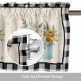 thumbnail image 6 of French Country Daisies Flower, Kitchen Curtain Valances for Windows Farmhouse Short Curtains, Farmhouse Rustic Sunflowers Plaid Plants Rod Pocket Valance Curtain for Bedroom Cafe Living Room, 6 of 8