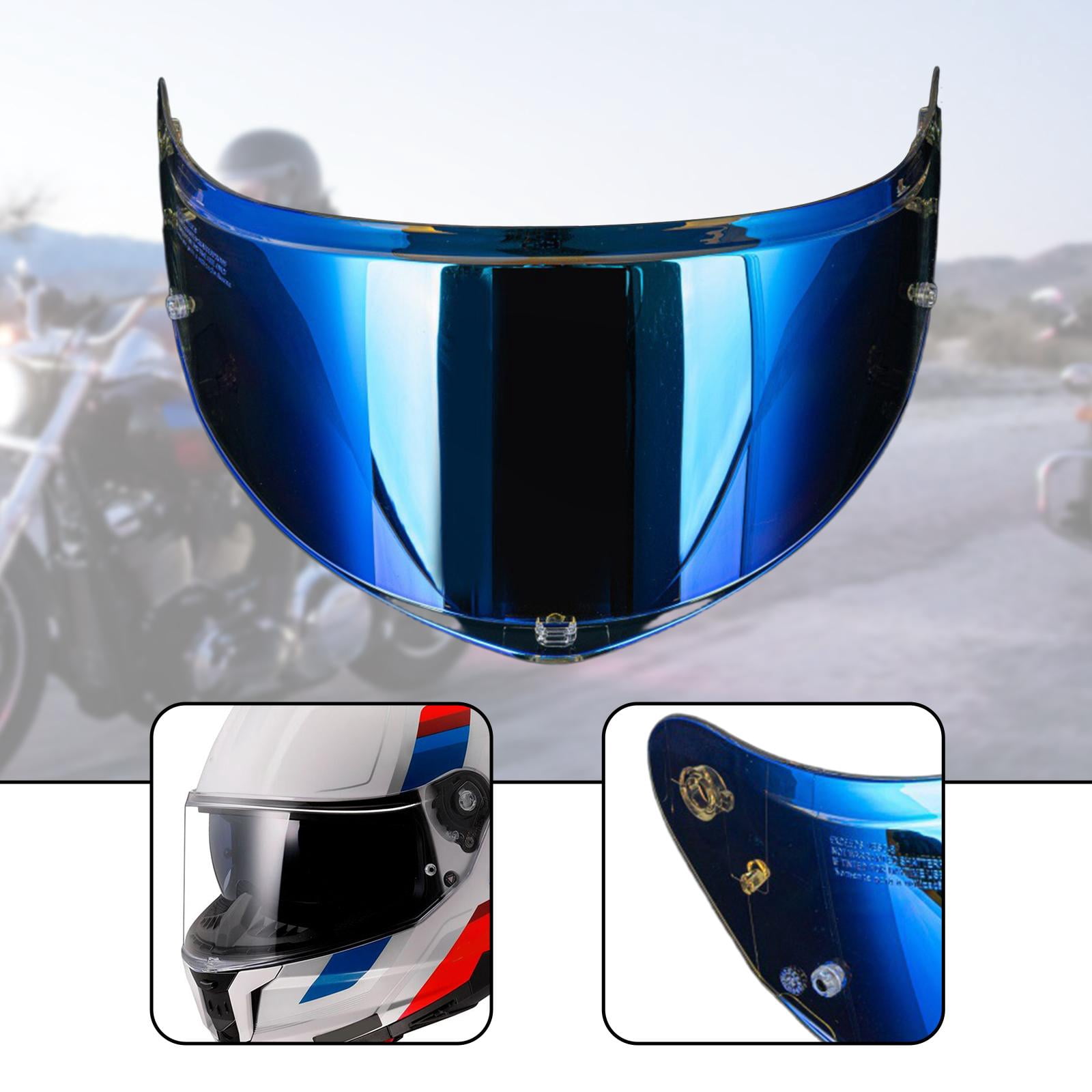 funtasica Full Face Helmet Visor Helmet Anti Scratch PC Easy Installation Replace Part Wind for Ff808 Aurora Blue