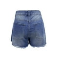 thumbnail image 6 of LYMAYTER Women Denim Shorts for S-2XL High Waist Ripped Denim Jeans Shorts Casual Washed Denim Jeans Shorts, 6 of 8