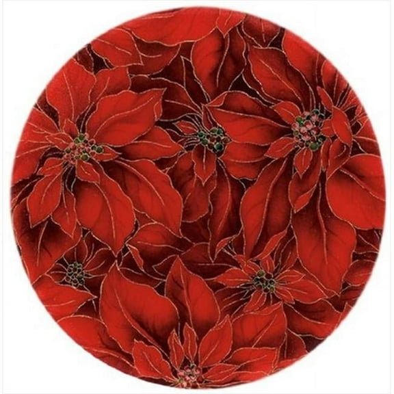 Andreas TRT-16 10 in. Poinsettia Round Silicone Trivet - Pack of 3