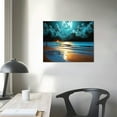 thumbnail image 3 of Shiartex Beach Wall Art Canvas Prints Moon Ocean Landscape Picture Home Decor Natural Seascape Paintings for Living room Bedroom Office Kitchen Decorations Modern Artwork Wood Framed 20x16 in/16x12 in, 3 of 4