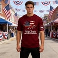 thumbnail image 4 of Patriotic USA Flag Graphic Tee for Men, 250 Years of Freedom 4th of July Casual Short Sleeve T-Shirt with Retro Print Coffee S, 4 of 7