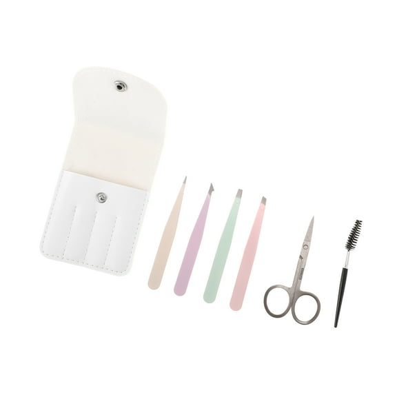Vocoste 1 Set Women Durable Eyebrow Tweezer Kit for Bathroom Travel Hotel Colorful