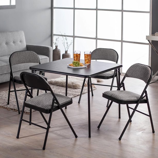 MECO Sudden Comfort 34 x 34 Inch Square Metal Folding Dining Card