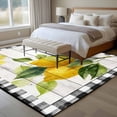 thumbnail image 4 of 5'x7' Area Rugs for Living Room Bedroom, Yellow Lemon Washable Rug Carpet Runner Indoor Outdoor, Summer Botanical Black White Checkered Wooden Non Slip Floor Mats Area Rug for Kitchen, Nursery, 4 of 8