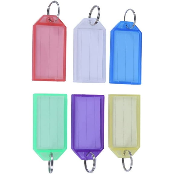60pcs Metal Key Ring Key Tag Key Labels Colored Tabs Luggage Id Tags Luggage Tags Heavy Duty Keychain Keyring Plastic Key Tags Small Gift Belt Ring Pendant Key Chain Bulk Name Tags