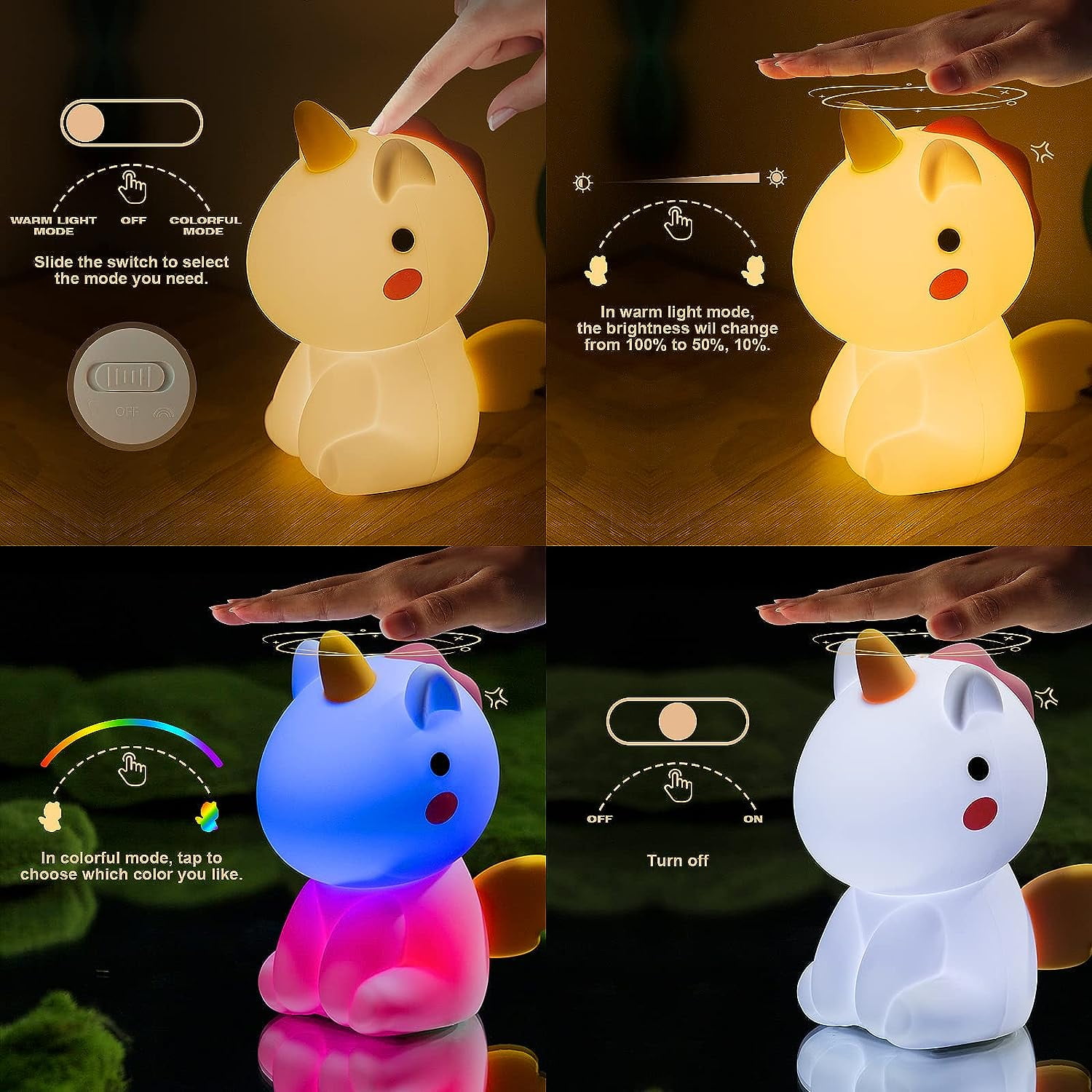 LED Night Light for Kids, Dimmable Nursing Lamp, Rechargeable LED Touch Light, Baby Night Light, Portable Rechargeable Night Light for Baby Room