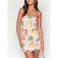 thumbnail image 3 of Michellecmm  Women Bodycon Dress, Strapless Backless Tree Print Mini Tube Dress, 3 of 9