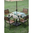 thumbnail image 4 of Outdoor Tablecloth with Umbrella Hole for Patio/Picnic/Party/Camping, Spring Flowers Waterproof Table Cloth Square Cover Washable, White Magnolia Blossom Botanical Blue Green (54"x 54"), 4 of 8
