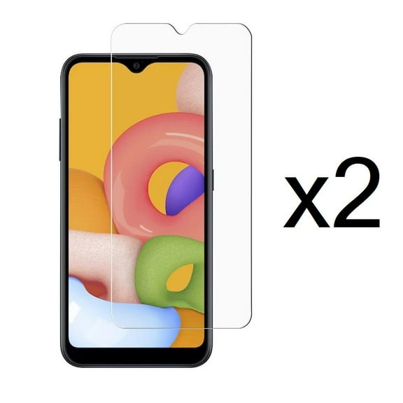 Bemz Samsung Galaxy A01 Tempered Glass Screen Protector and Atom Wipe - 2 Pack