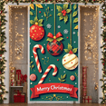 thumbnail image 2 of Festive Design Christmas Holiday Banner with Gingerbread Man Winter Scene for Home Decoration Party Celebration Indoor Event, 2 of 9