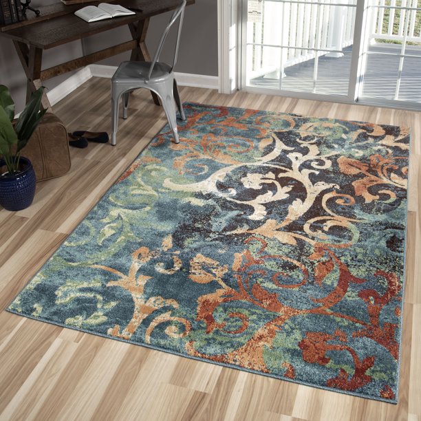 Orian Rugs Watercolor Scroll MultiColored Area Rug or Runner Walmart