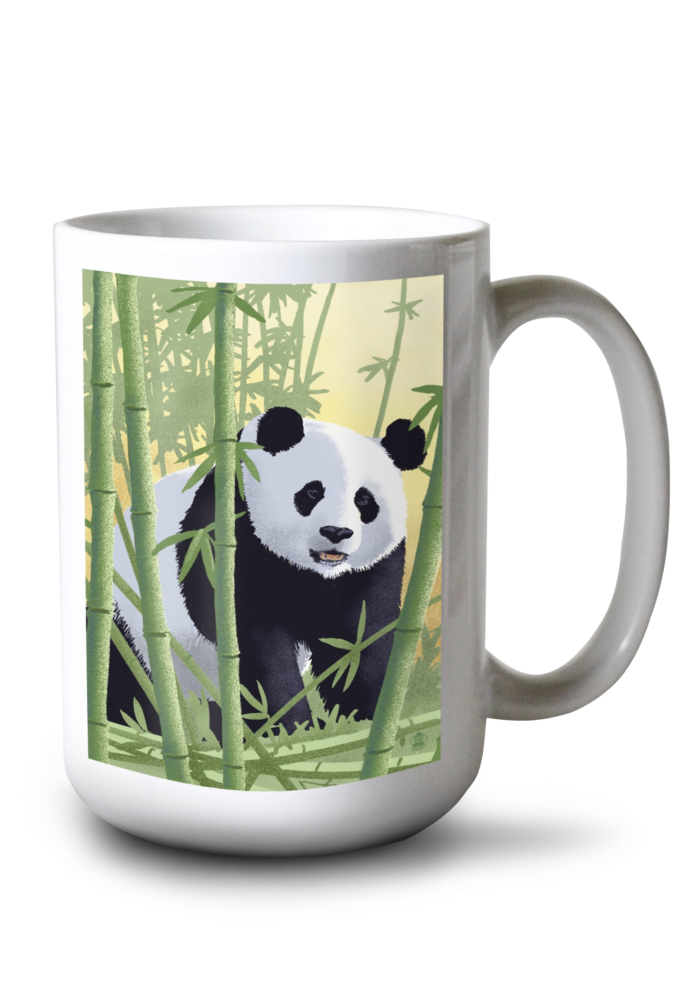 15 fl oz Ceramic Mug, Giant Panda, Lithograph Series, Dishwasher ...