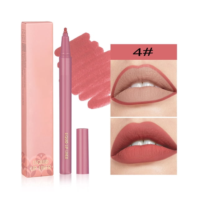 Delineador Líquido Mate para Labios | Resistente al Agua y a Manchas 0.6ml | Larga Duración Sin Desvanecerse | Punta de Esponja Calabaza | Rojo Natural | Alta Pigmentación | Acabado Mate Suave
