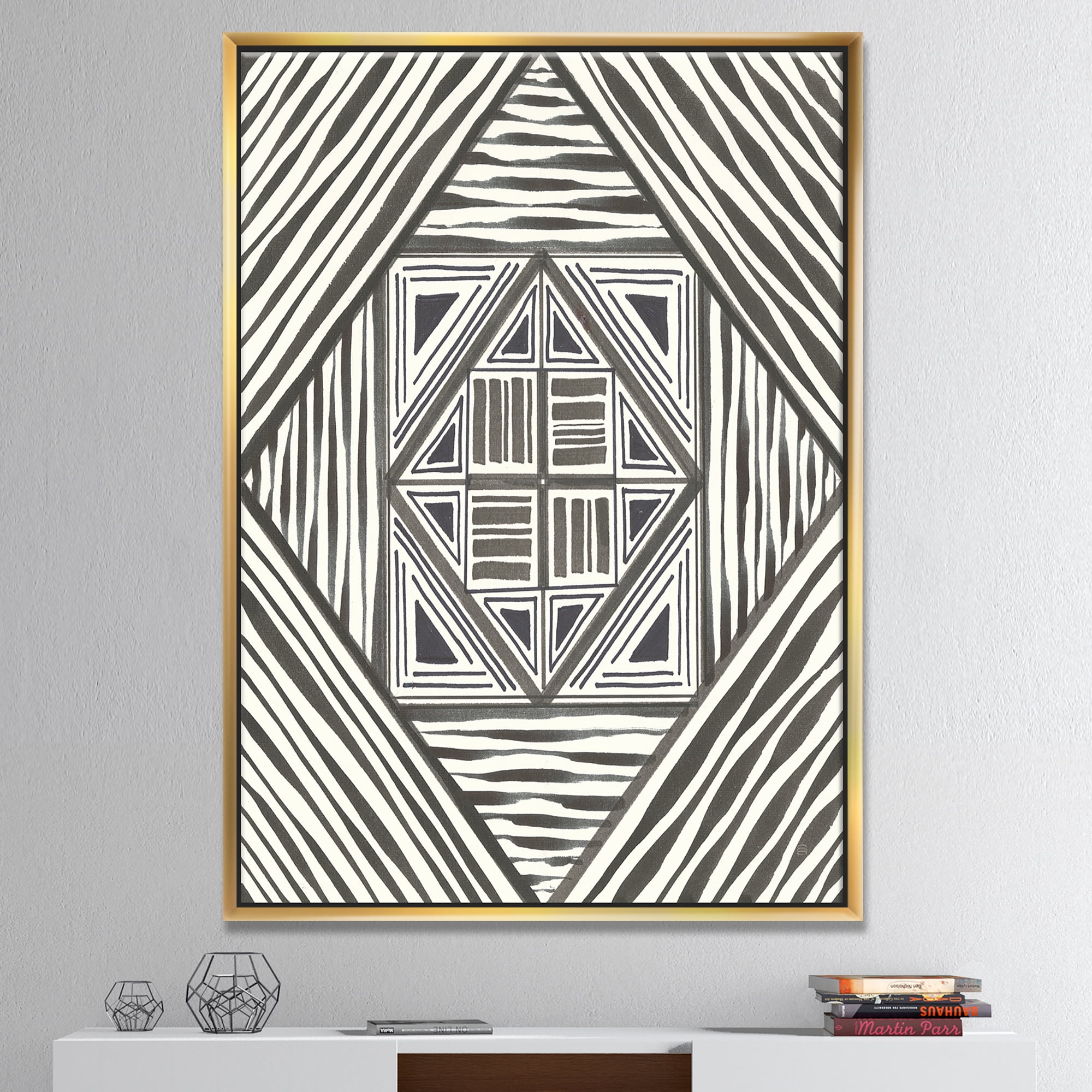 Designart ' Minimalist Graphics II ' Transitional Framed Canvas
