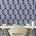 thumbnail image 2 of Ambesonne Palm Leaf Peel & Stick Wallpaper for Home, Navy Tropic Leaves Exotic, 13"x100", Navy Blue White, 2 of 5