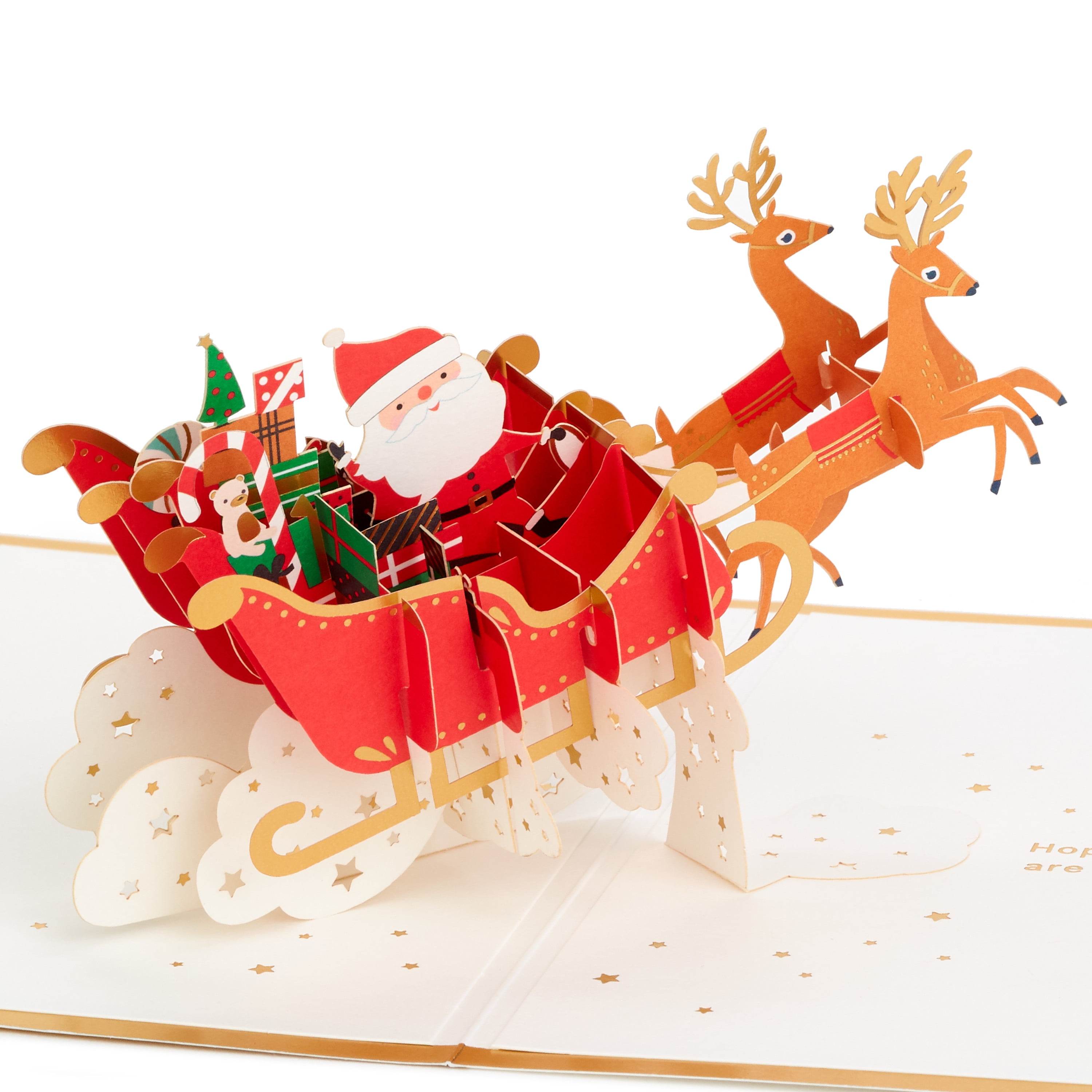 Hallmark Gift Bag Santa Claus Riding a Sled Snow Globe Changes Colors NEW 