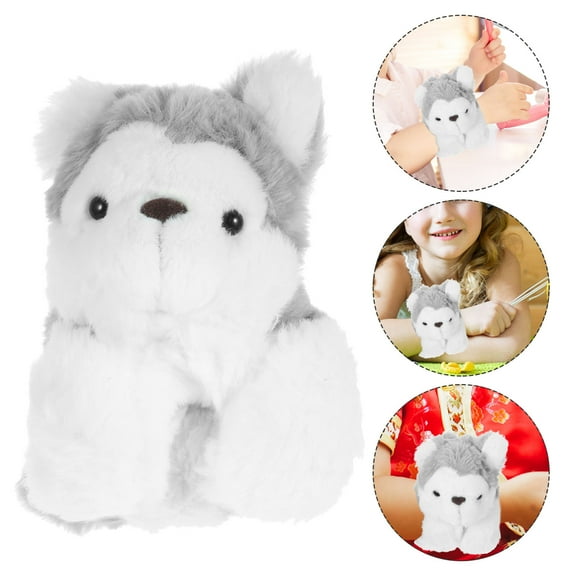 ULTNICE Fluffy Dog Stuffed Animal Grey Attracts Attention Party 1Pcs