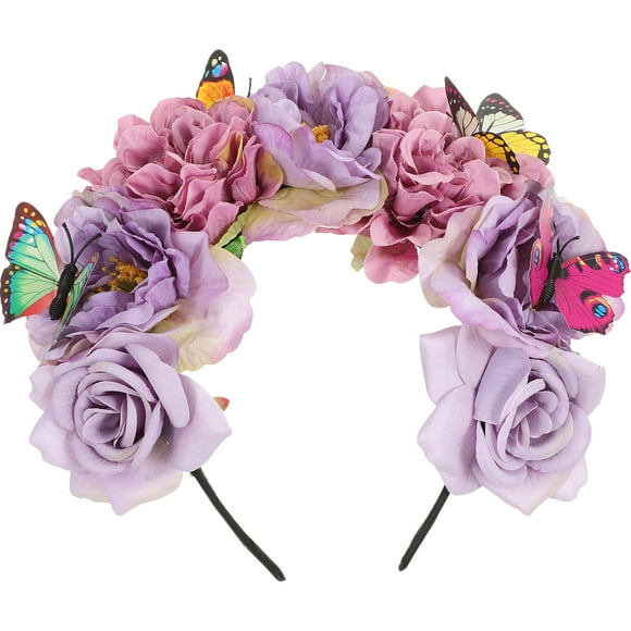 Tocado de mariposa, diadema floral de mariposa, tocado para disfraz de fiesta de té