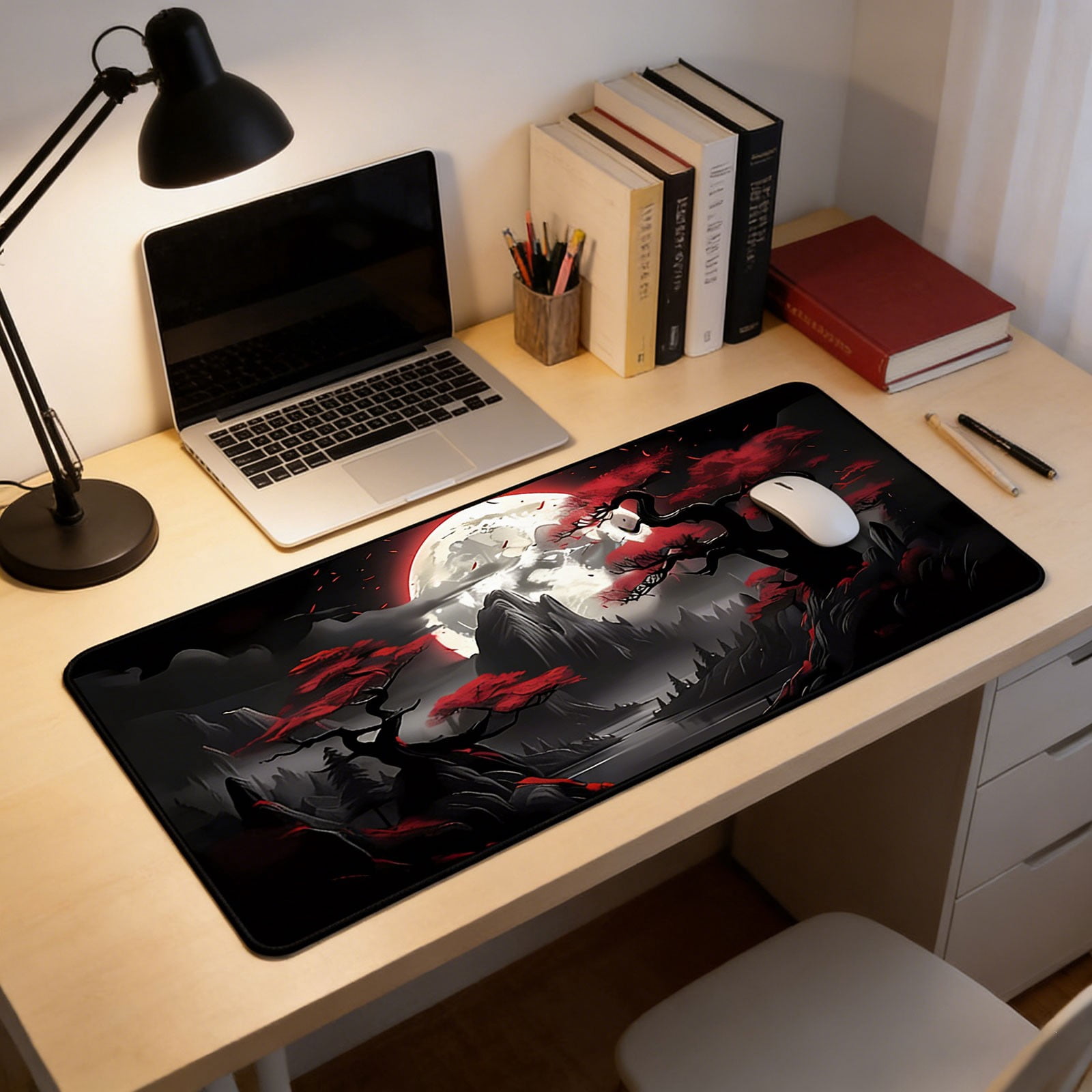 BVCL Large Pad Desk Mat With Leaf Print For Home Gaming And Study 300x800mm Rubber Keyboard Pad Home & Pad Nice Edge Thick Desk Mat Laptop Slip