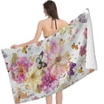 thumbnail image 2 of PHYHOO  Retro Flowers Beach Towel for Adults Kids Microfiber Lightweight Swimming Pool Towels Quick Dry Absorbent Sand Free Large Oversized Bath Towel 30x60in, 2 of 8