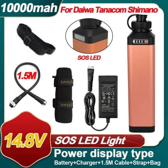 Batería de 10000MAH SOS+Charger set para Daiwa Shimano PLAYS3000 Tanacom1000,MD3000 BM2900 Seaborg Carrete Eléctrico de Pesca Batería