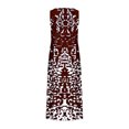 thumbnail image 4 of LOVZFMLL Robes Sans Manches pour Femmes et Col Rond en Lin Imprimé Longue Robe avec Poche, 4 of 5