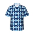 thumbnail image 2 of Picia Blue Squares Gentle Cotton Regular Fit Short Sleeve Casual Hawaiian Shirt for Men-3X-Large, 2 of 9