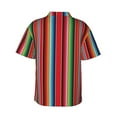 thumbnail image 3 of Goofa Mexican Serape Blanket Stripes Hawaiian Shirt for Men, Unisex Summer Beach Casual Short Sleeve Button Down Shirts,Aloha Tropical Floral print shirt-X-Large, 3 of 9