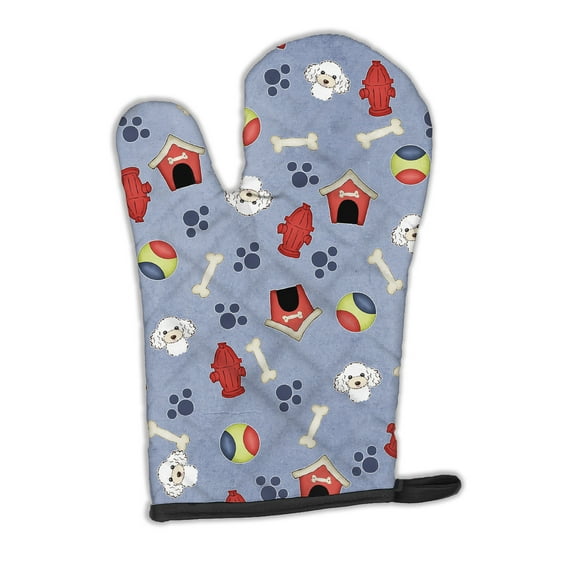 Dog House Collection White Poodle Oven Mitt