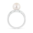 thumbnail image 2 of ANGARA Freshwater Cultured Pearl Criss Cross Shank Engagement Ring in 14K White Gold for Women | June Birthstone, Birthday, Anniversary, Jewelry Gift for Women | Pearl Ring, 2 of 9