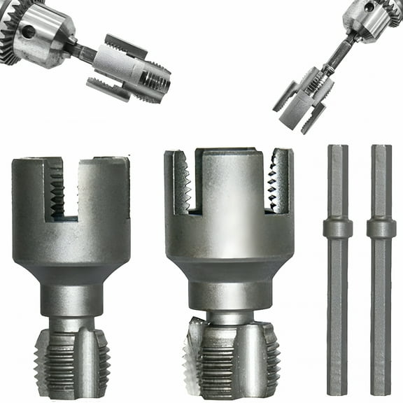 LAMIRO Integrated Internal & External Pipe Threading Tool,Pipe Thread Cutting Tool,Thread Maker Tool For Electric Drill,1/2" (DN15) 3/4" (DN20) Pipe Sizes Rethreading Tool
