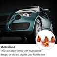 thumbnail image 3 of 4pcs Tire Valve Stem Caps Professional Covering Accessories Modified Components Solid Color Wheel Air Cover Replacement Orange, 3 of 6