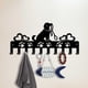 thumbnail image 5 of Llavero de pared con diseño de gato negro, 6 estilos, 10 ganchos, organizador de metal personalizado con diseño de animales de granja., 5 of 9