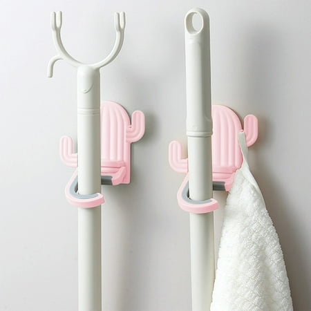 Ohmyroo Multi-Purpose Adhesive Wall Hook for Mops Brooms and Tools Strong Traceless Hanging Storage for Bathroom Closet or Utility Room Ohmyroo Multi-Purpose Adhesive Wall Hook for Mops Brooms and Tools Strong Traceless Hanging Storage for Bathroom Closet or Utility Room