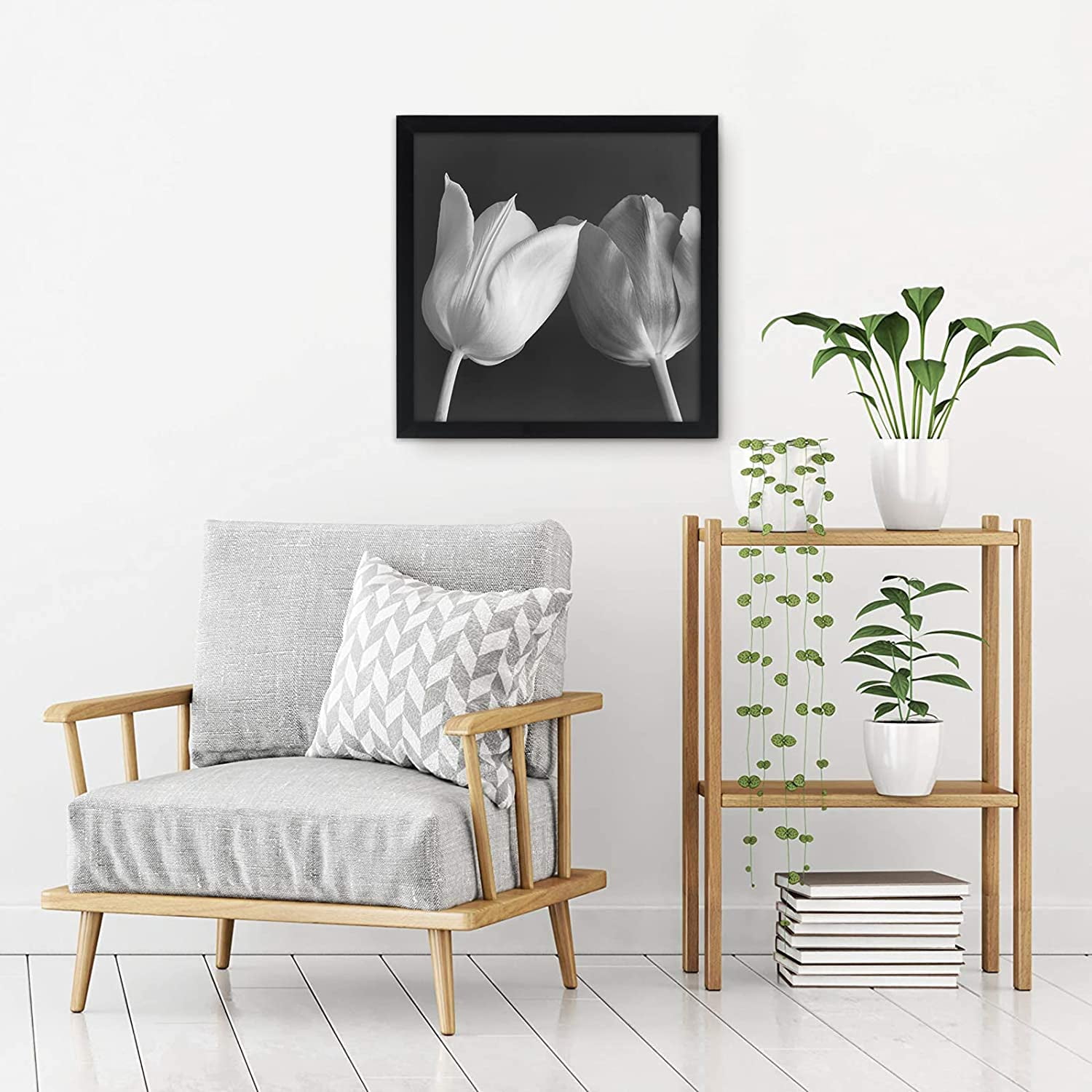 Americanflat 18X18 Poster Frame in Black - Composite Wood with Polished Plexiglass - Square Frame for Wall with Included Hanging Hardware